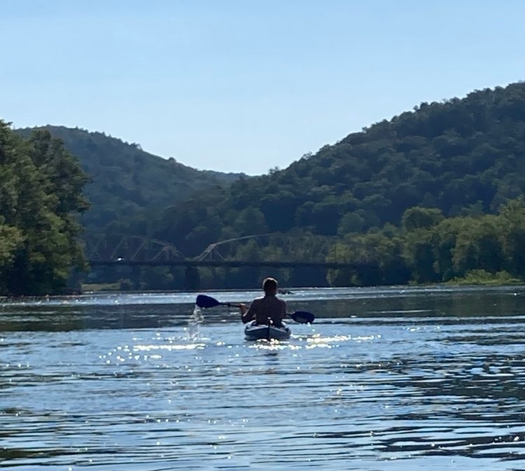 Brett in a kayak